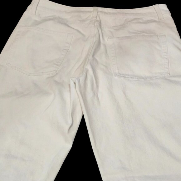 Coldwater Creek Women’s Petite 8 Ivory Stretch Pants Straight Leg - Picture 2 of 4